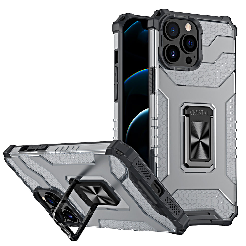 Capa híbrida robusta + suporte magnético para iPhone 12 Pro preto