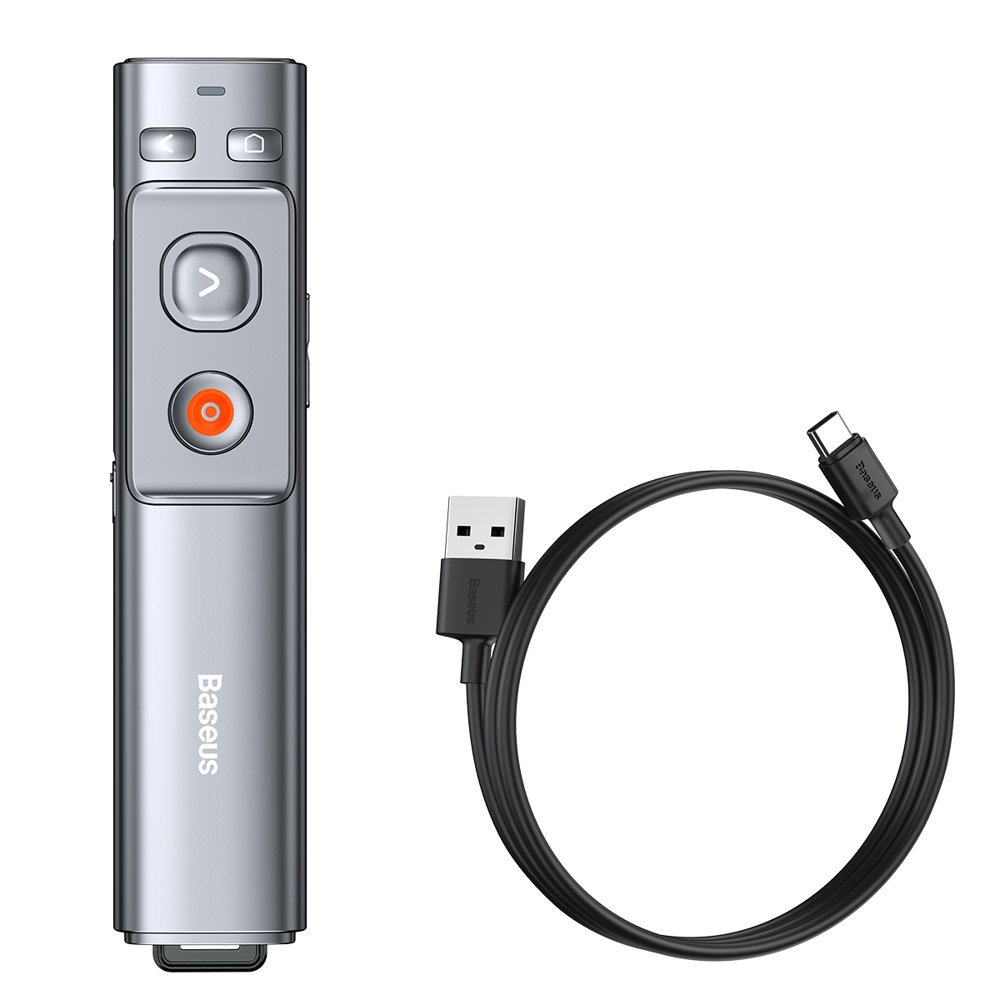 Baseus Orange Dot indicador laser controle remoto para apresentações de PC com bateria embutida cinza (WKCD000013)
