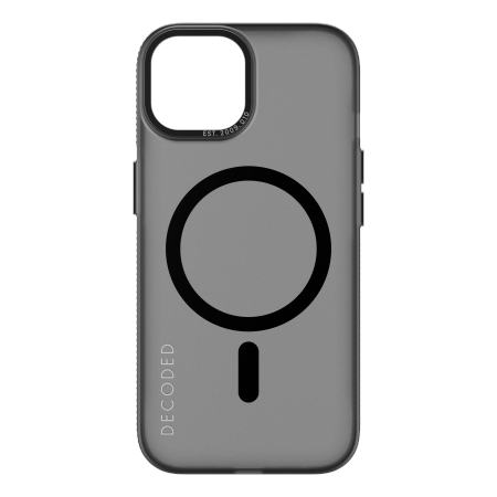 Capa Transparente Decoded com Grip e MagSafe para iPhone 15 - cinza-preta