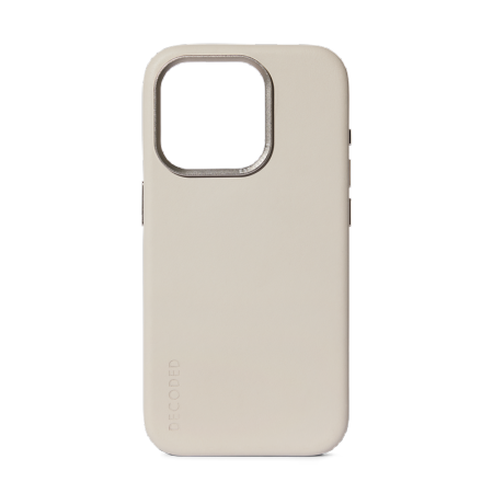 Estojo Decoded de Couro com MagSafe para iPhone 15 Pro - bege