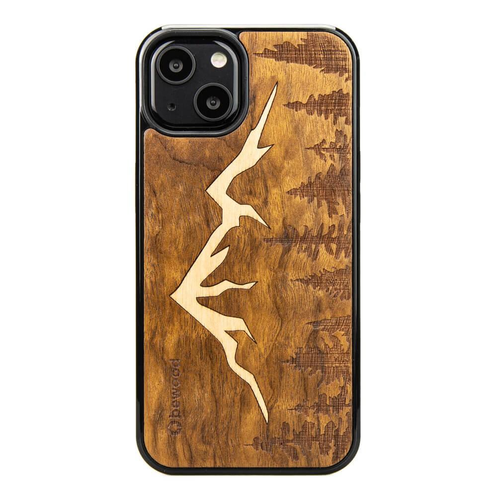 Estojo de madeira para iPhone 13 Bewood Imbuia Montanhas