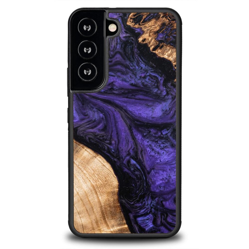 Estojo de madeira e resina para Samsung Galaxy S22 Bewood Unique Violet - roxo e preto