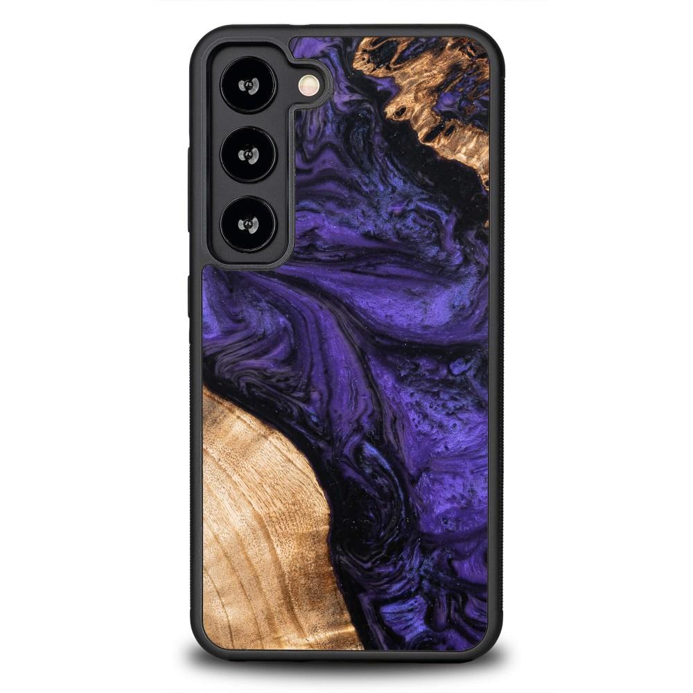 Estojo de madeira e resina para Samsung Galaxy S23 Bewood Unique Violet - violeta e preto