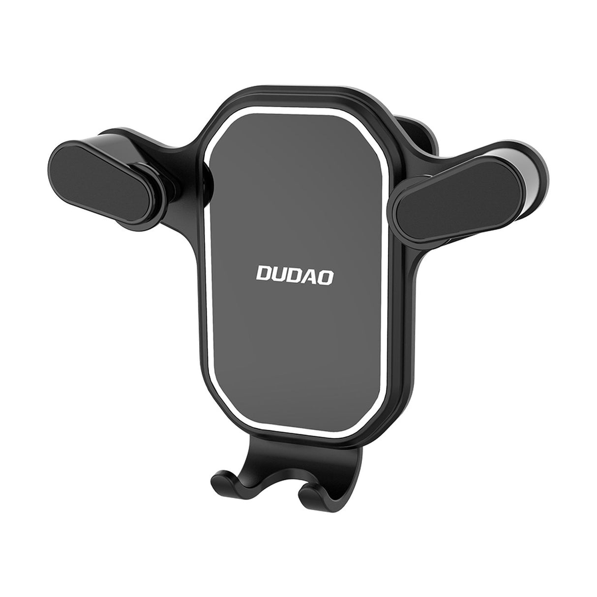 Suporte de telefone para carro com encaixe gravitacional para grade de ventilação preto (F12H)
