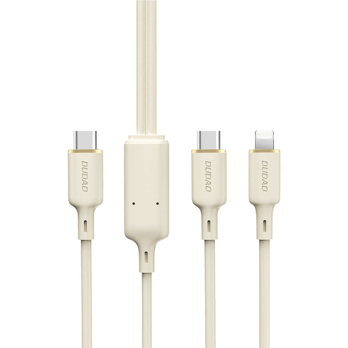 Cabo 2 em 1 Dudao L7SF USB-C para USB-C / Lightning 100W 1.2m - bege