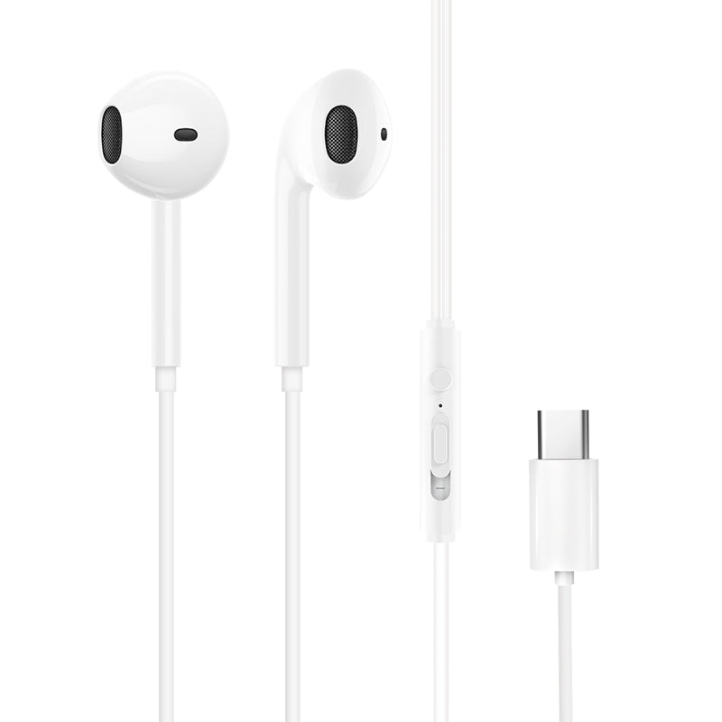 Fones de ouvido intra-auriculares Dudao com conector USB Tipo C branco (X3C)