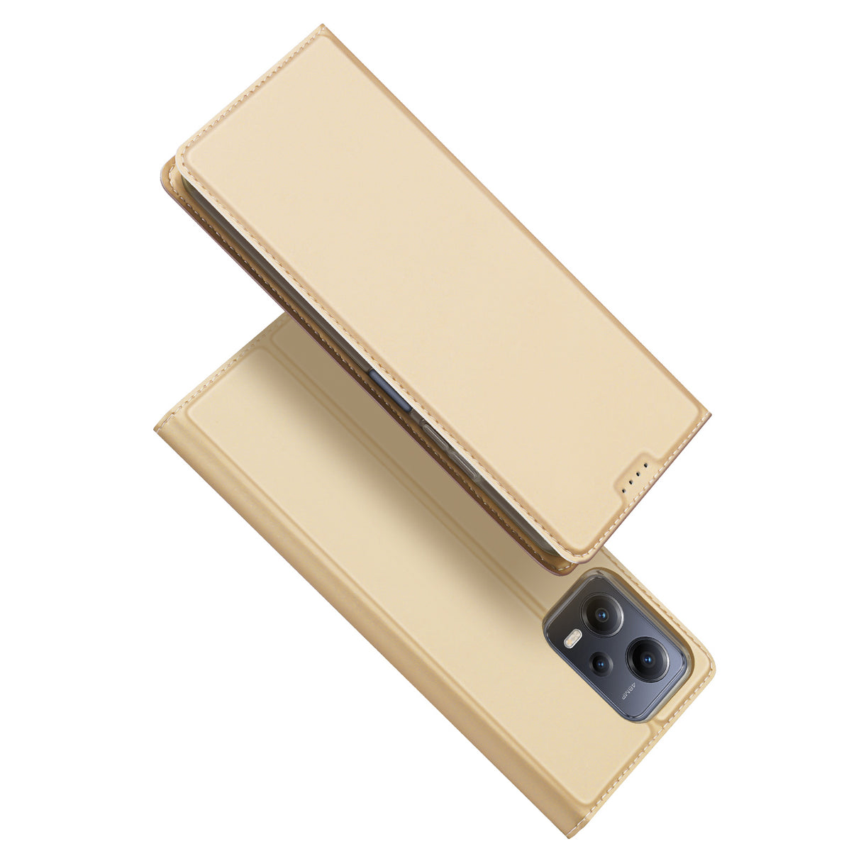 Capa Dux Ducis Skin Pro para Xiaomi Redmi Note 12 Pro+ com aba, porta-cartões e suporte na cor dourada
