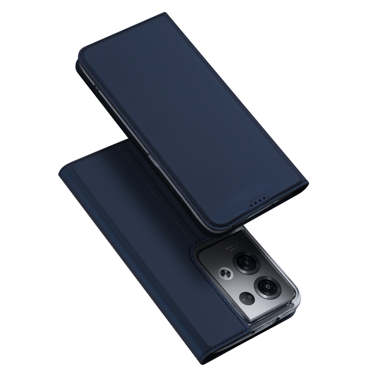 Capa Dux Ducis Skin Pro para Oppo Reno 8 Pro com aba, porta-cartões e suporte na cor azul