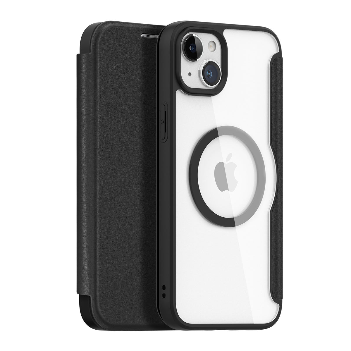 Capa magnética MagSafe com aba para iPhone 15 Plus Dux Ducis Skin X Pro - preta