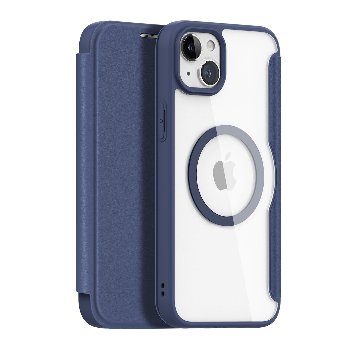 Capa magnética MagSafe com aba para iPhone 15 Plus Dux Ducis Skin X Pro - azul