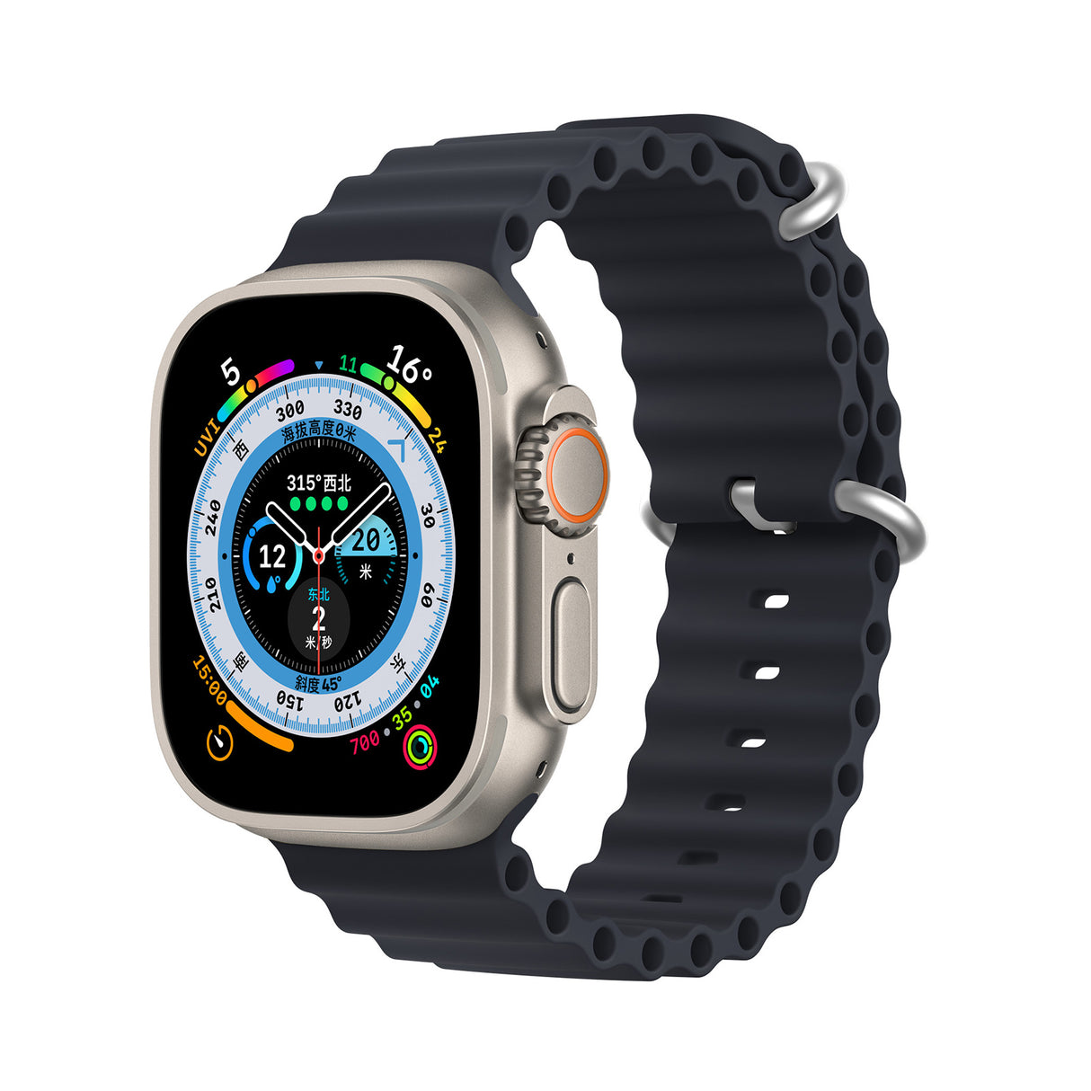 Pulseira Dux Ducis Strap para Apple Watch 9 / 8 / 7 / 6 / 5 / 4 / 3 / 2 / SE (45 / 44 / 42mm), pulseira de silicone cinza (Versão OceanWave)