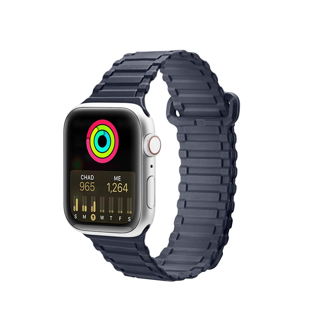 Pulseira Dux Ducis Strap (Versão Armor) para Apple Watch Ultra, SE, 9, 8, 7, 6, 5, 4, 3, 2, 1 (49, 45, 44, 42 mm) de silicone magnética na cor azul