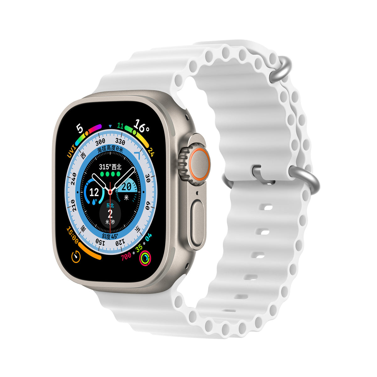 Dux Ducis Strap pulseira para Watch 9 / 8 / 7 / 6 / 5 / 4 / 3 / 2 / SE (41 / 40 / 38mm) pulseira de silicone branca (Versão OceanWave)