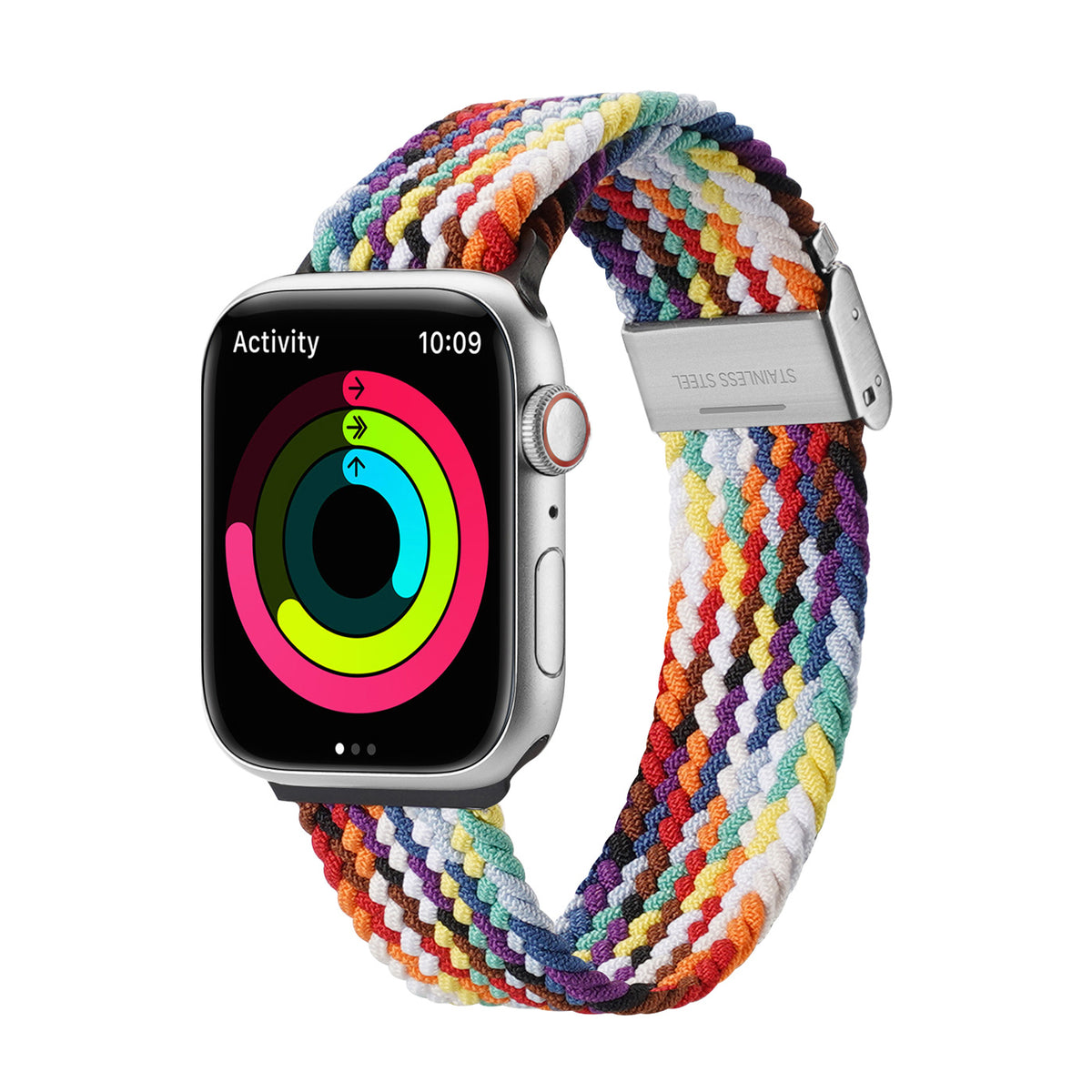 Pulseira Dux Ducis Strap (Versão Mixture II) para Apple Watch Ultra, SE, 9, 8, 7, 6, 5, 4, 3, 2, 1 (49, 45, 44, 42 mm) pulseira trançada arco-íris