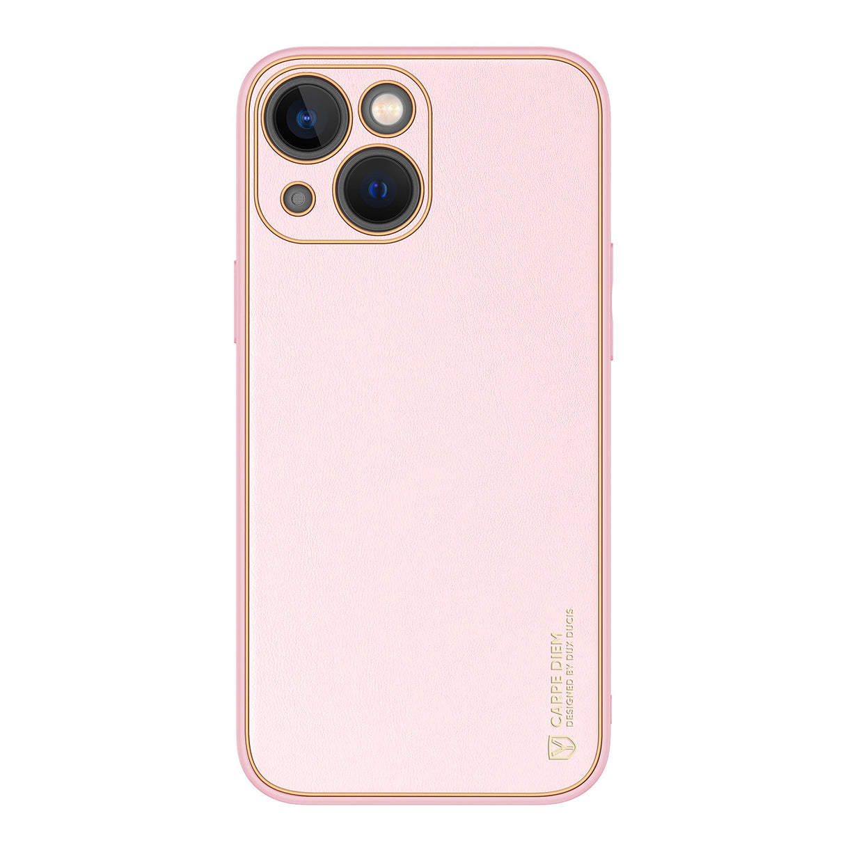 Capa elegante Dux Ducis Yolo para iPhone 14 Plus em couro ecológico rosa.