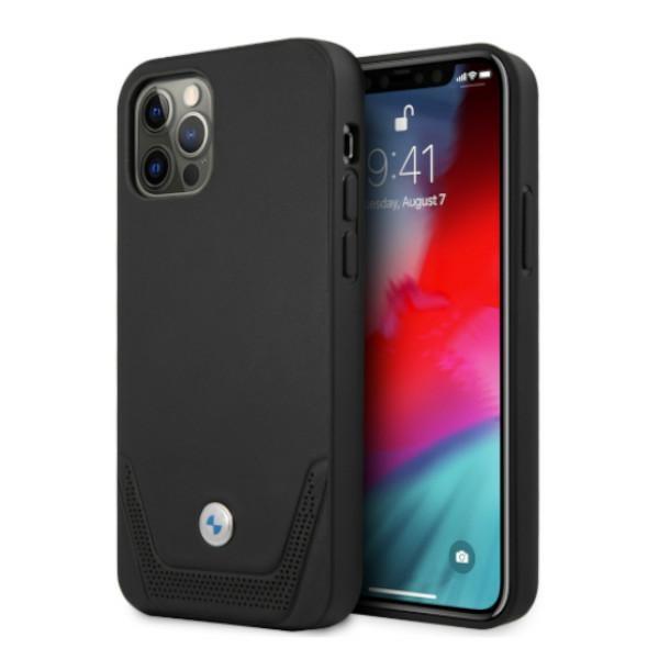 Capa BMW em Couro Perfurado para iPhone 12 Pro Max - preta