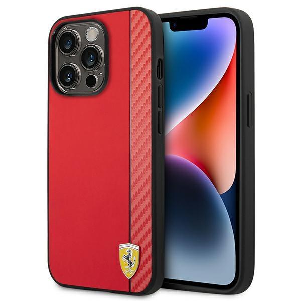 Capa Ferrari Carbon para iPhone 14 Pro - vermelha