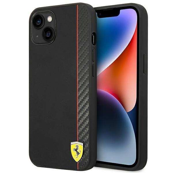 Capa Ferrari Carbon para iPhone 14 Plus - preta