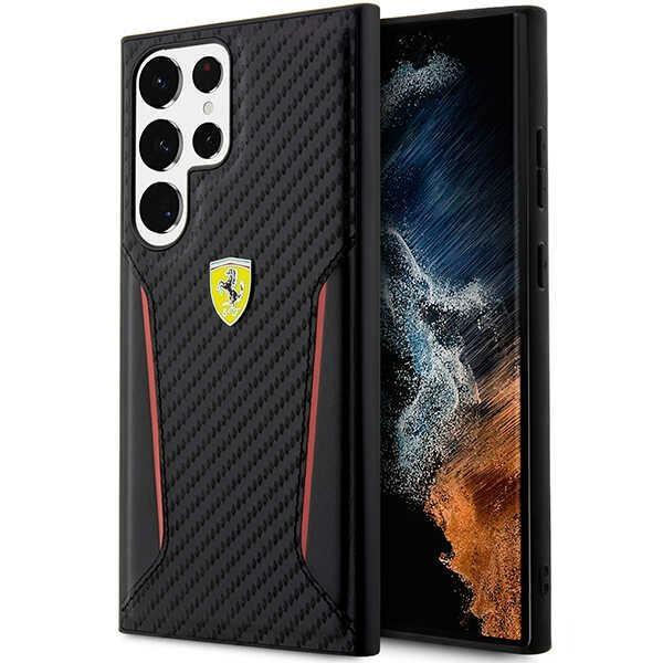 Capa Ferrari Carbon Contrast Edges para Samsung Galaxy S23 Ultra - preta