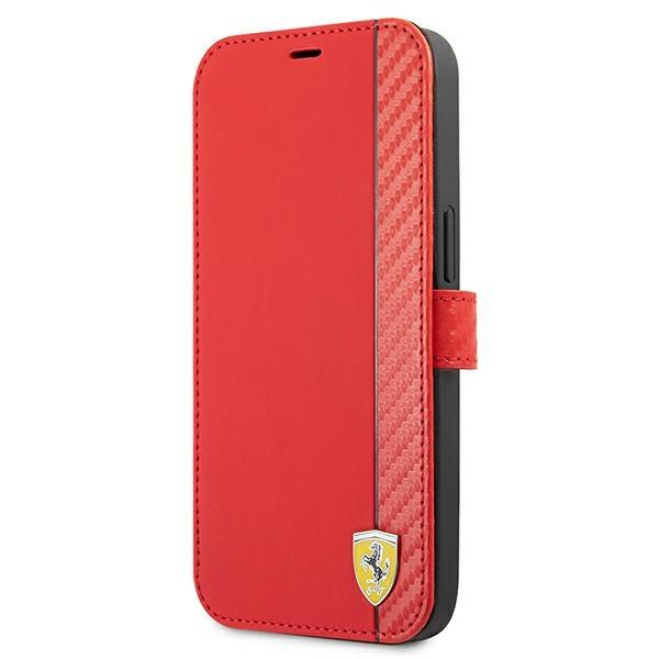 Etui Ferrari On Track Carbon Stripe para iPhone 13 Pro / iPhone 13 - vermelho