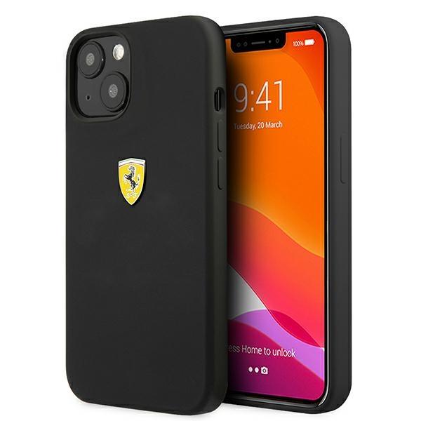 Etui Ferrari Silicone para iPhone 13 - preto
