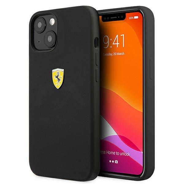 Capa de Silicone Ferrari para iPhone 13 mini - preta