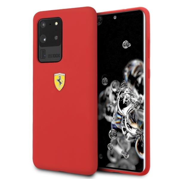 Capa Ferrari Silicone para Samsung Galaxy S20+ - vermelha