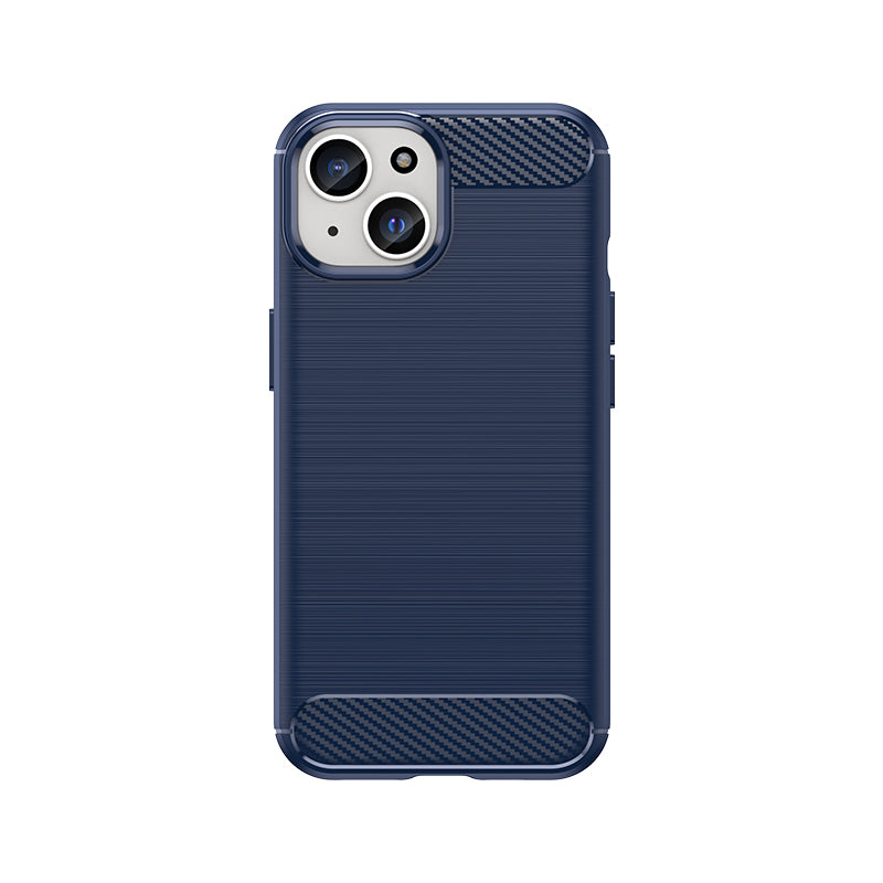Capa Flexível Carbon Case com padrão de carbono para iPhone 15 - azul