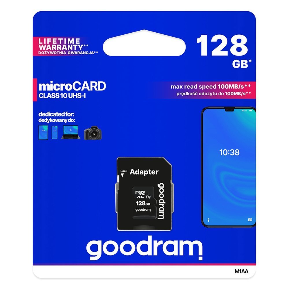 Goodram Microcard 64 GB cartão de memória micro SD XC UHS-I classe 10, adaptador SD (M1AA-0640R12)