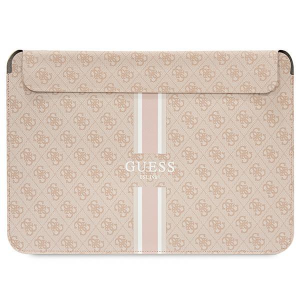 Capa Guess 4G Printed Stripes para laptop de 16" - rosa