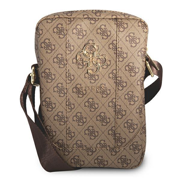 Bolsa Guess 4G com Logo Metálico Grande para tablet de 8'' - castanho