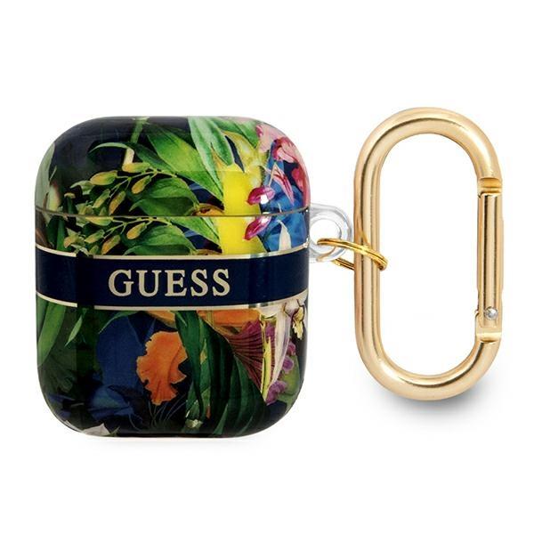 Etui Guess Flower Strap Collection para AirPods 1/2 - azul