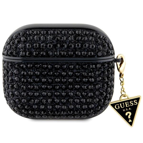 Etui Guess Rhinestone Triangle Charm para AirPods 3 - preto