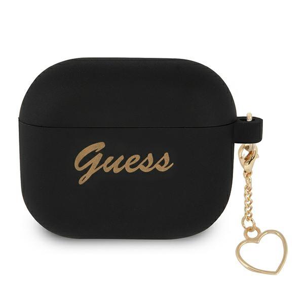 Etui Guess Silicone Charm Heart Collection para AirPods 3 - preto
