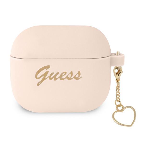 Capa Guess Silicone Charm Heart Collection para AirPods 3 - rosa