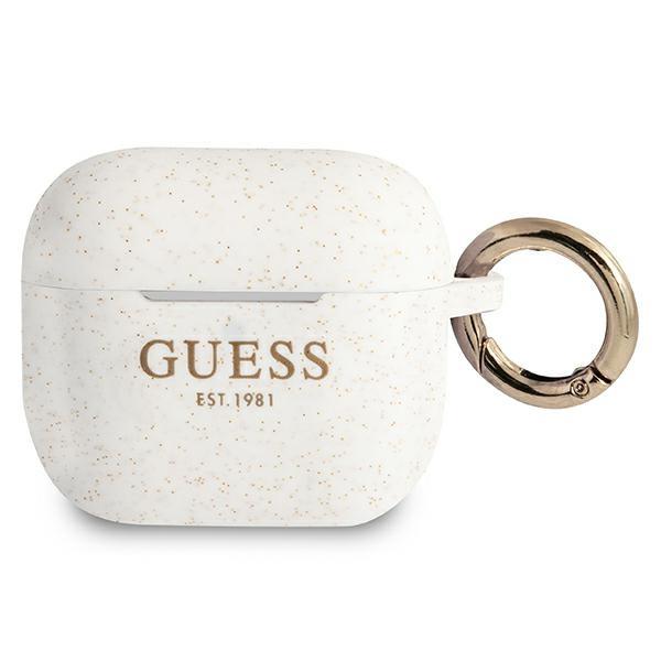 Capa Guess de Silicone com Glitter para AirPods 3 - branca