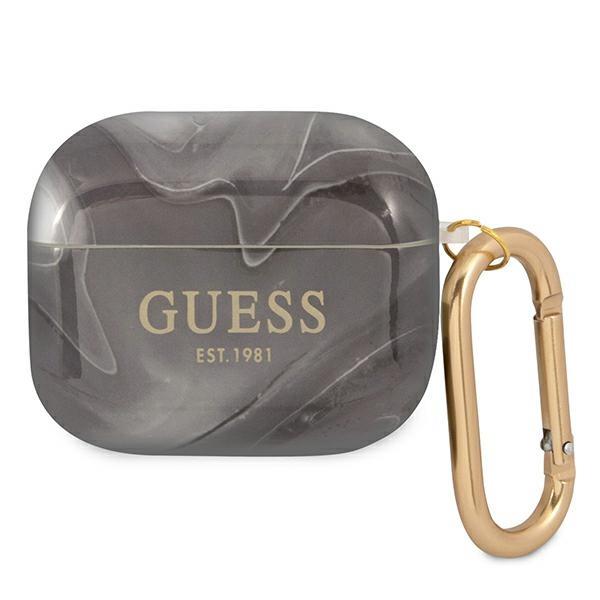 Capa Guess Marble Collection para AirPods 3 - preta