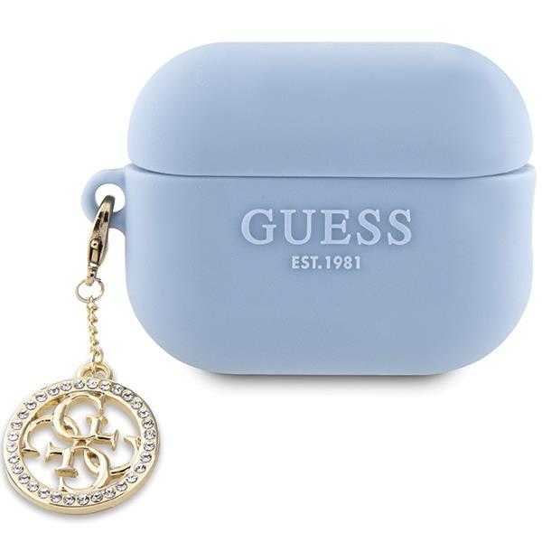 Etui Guess 3D Rubber 4G Diamond Charm para AirPods Pro 2 - azul