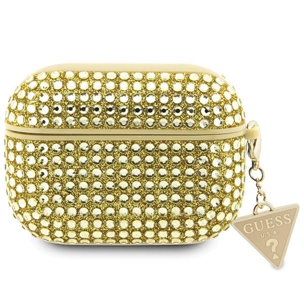 Etui Guess Rhinestone Triangle Charm para AirPods Pro 2 - dourado