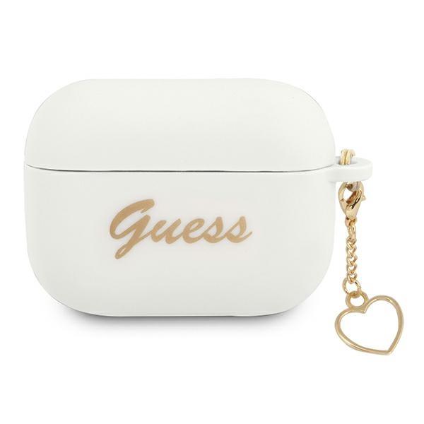 Capa Guess Silicone Charm Heart Collection para AirPods Pro - branca