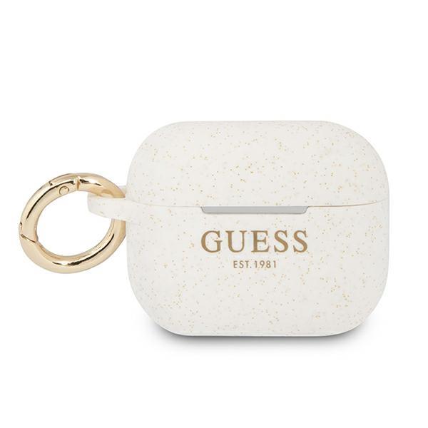 Capa Guess de Silicone com Glitter para AirPods Pro - branca