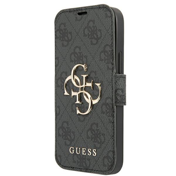 Capa Guess 4G com Logo Metálico Grande para iPhone 13 Pro / iPhone 13 - cinza