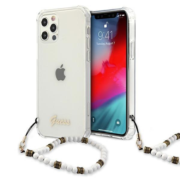 Capa Guess White Pearl para iPhone 12 Pro Max - transparente