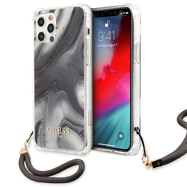 Capa Guess Marble Collection para iPhone 12 Pro Max - cinza