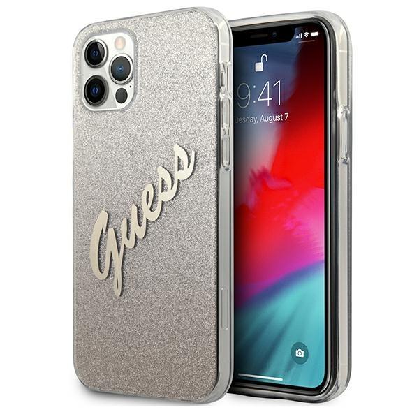 Capa Guess Glitter Gradient Script para iPhone 12 Pro Max - azul
