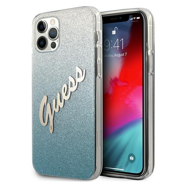 Capa Guess Glitter Gradient Script para iPhone 12 / iPhone 12 Pro - preta