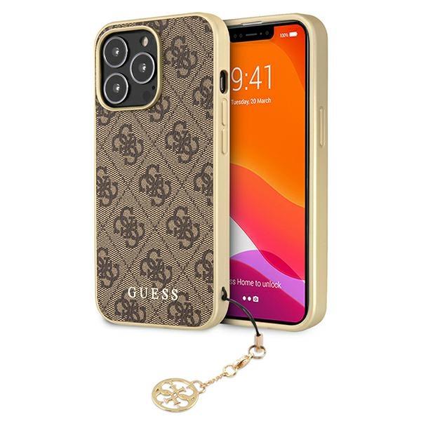 Capa Guess 4G Charms Collection para iPhone 13 Pro / iPhone 13 - castanho