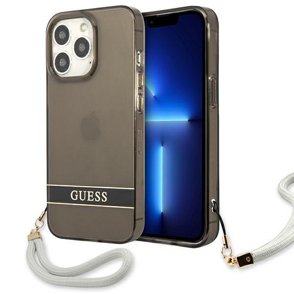 Capa Guess Translucent Strap para iPhone 13 Pro / iPhone 13 - preta