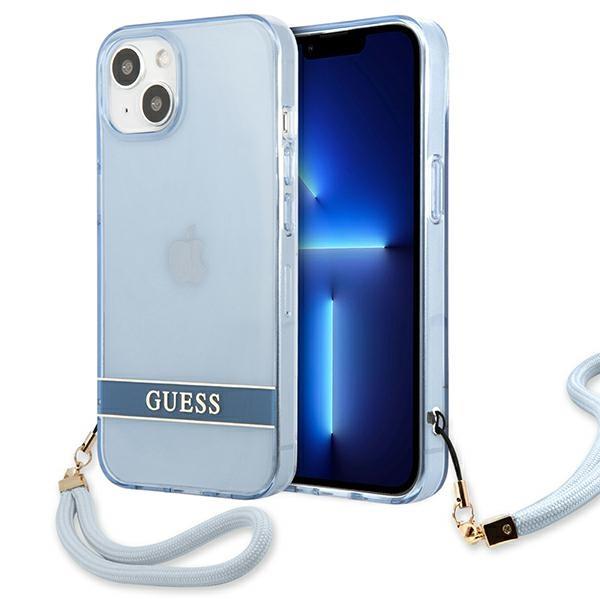 Capa Guess Translucent Strap para iPhone 13 - azul