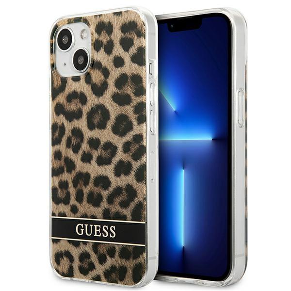 Capa Guess Leopard para iPhone 13 mini - castanho